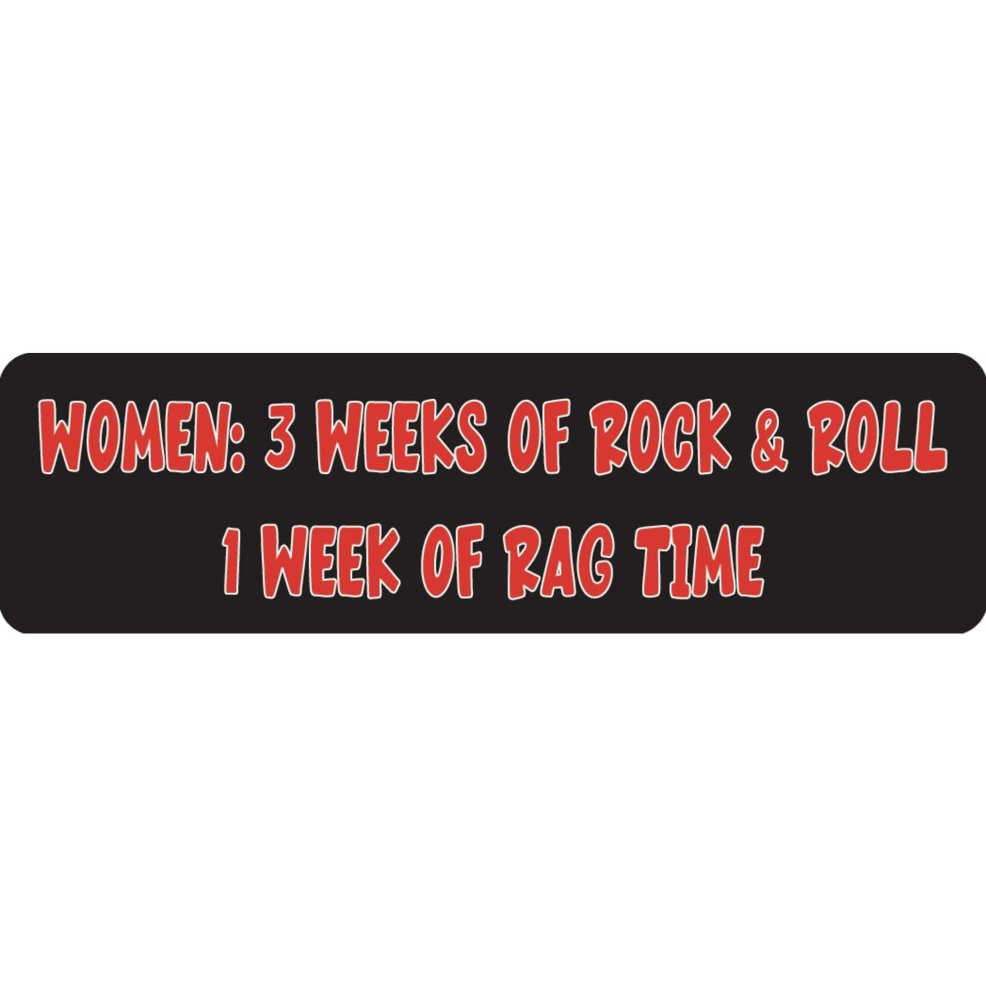 Women 3 weeks of rock and roll 1 week of rag time vinyl motorcycle helmet sticker - funny biker decal