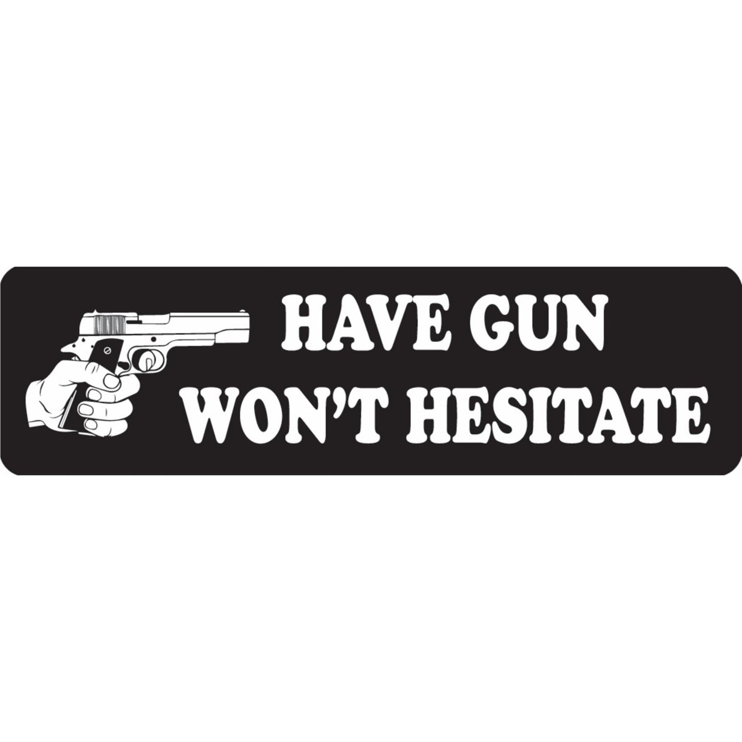 Have gun won't hesitate vinyl motorcycle helmet sticker - biker decal