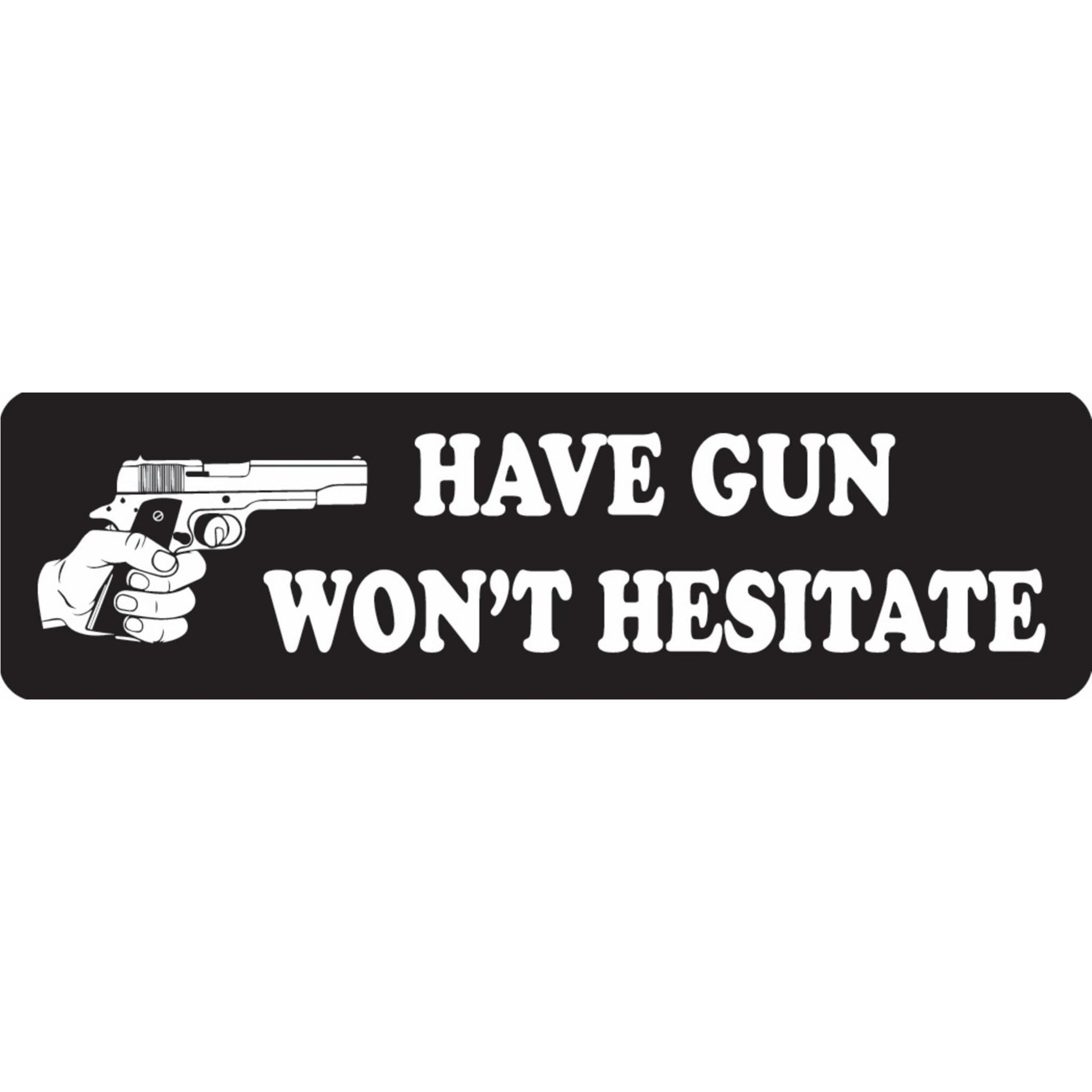 Have gun won't hesitate vinyl motorcycle helmet sticker - biker decal