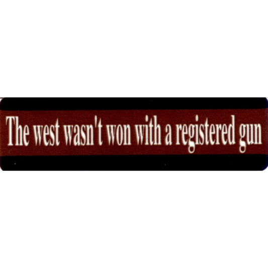 The west wasn't won with a registered gun vinyl motorcycle helmet stickers - patriotic biker decal
