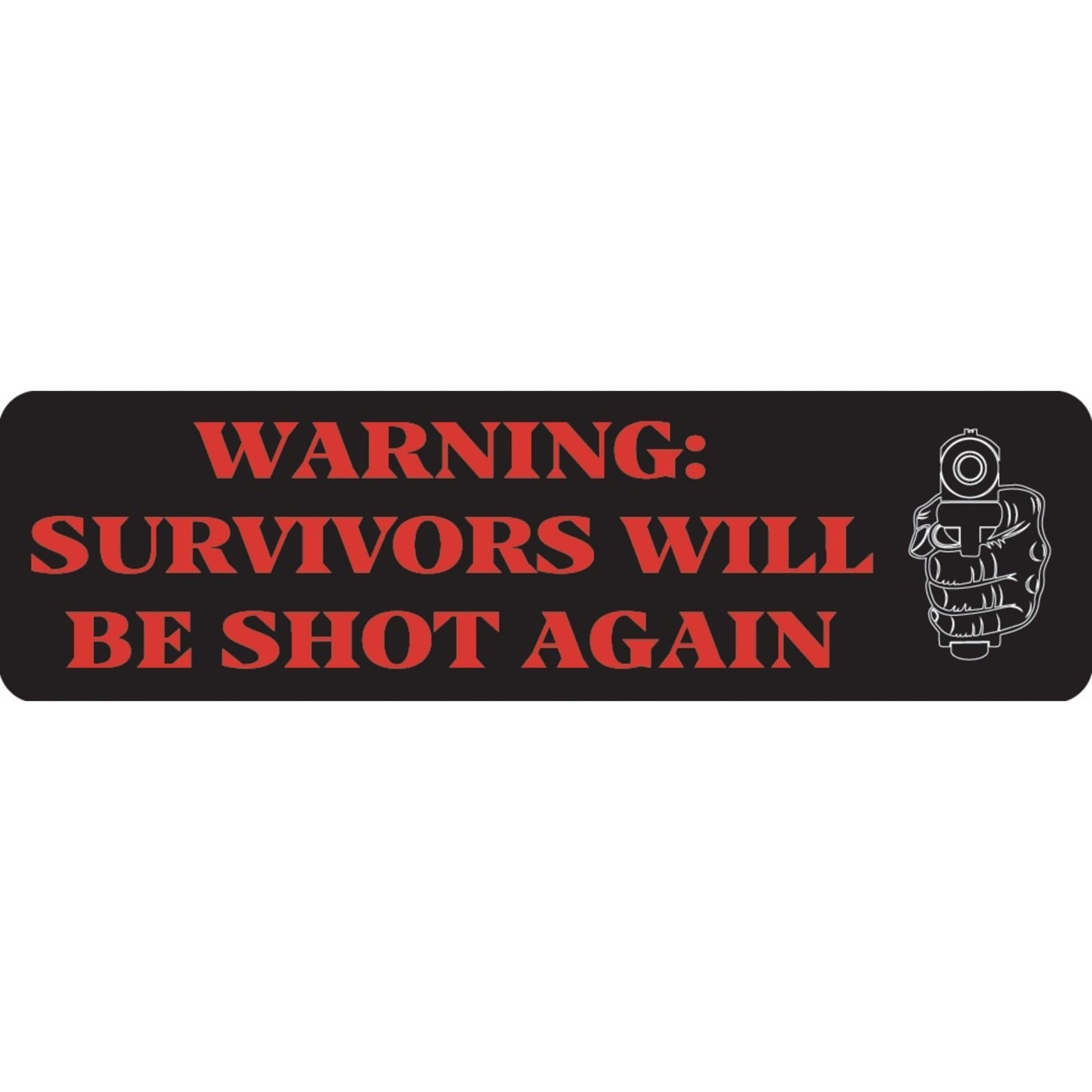 Warning survivors will be shot again vinyl motorcycle helmet sticker - edgy biker decal