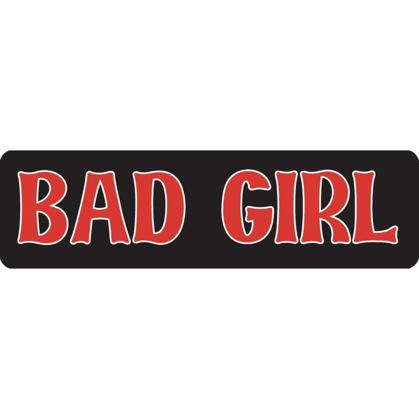 Bad girl vinyl motorcycle helmet sticker - women's biker decal