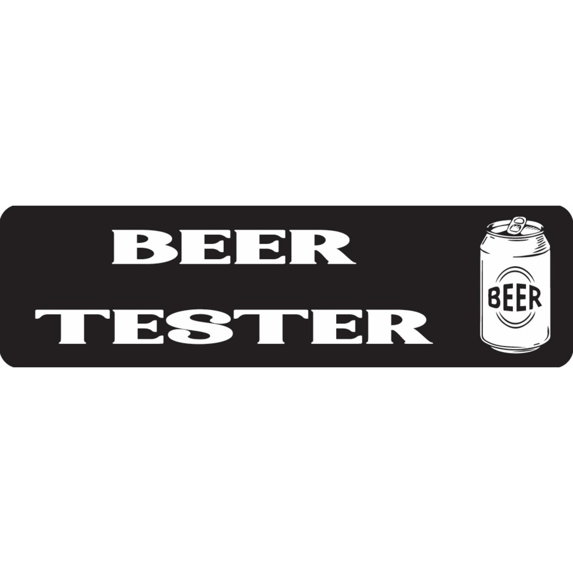 Beer tester vinyl motorcycle helmet sticker - funny biker decal