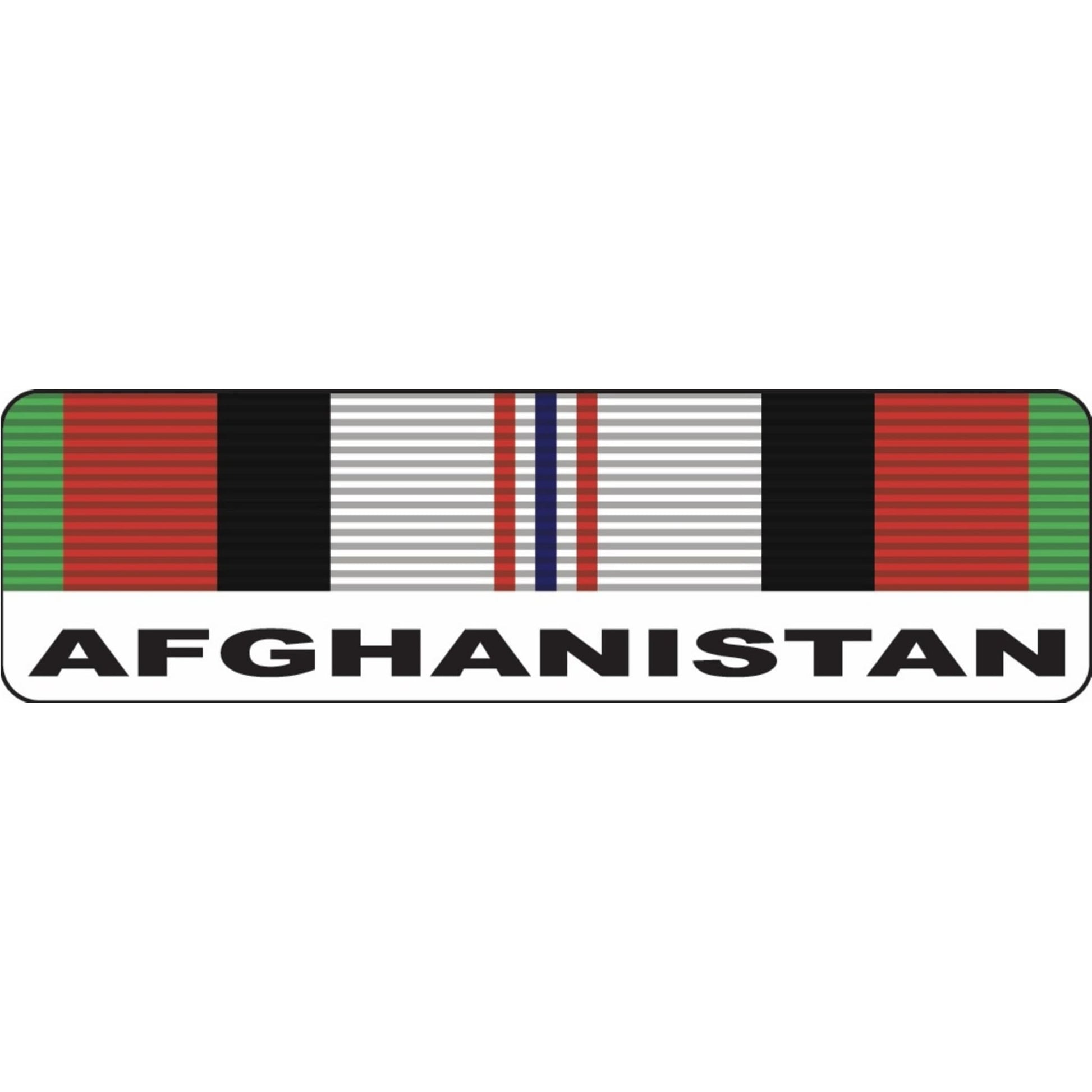 Afghanistan tour ribbon vinyl motorcycle helmet sticker - military biker decal