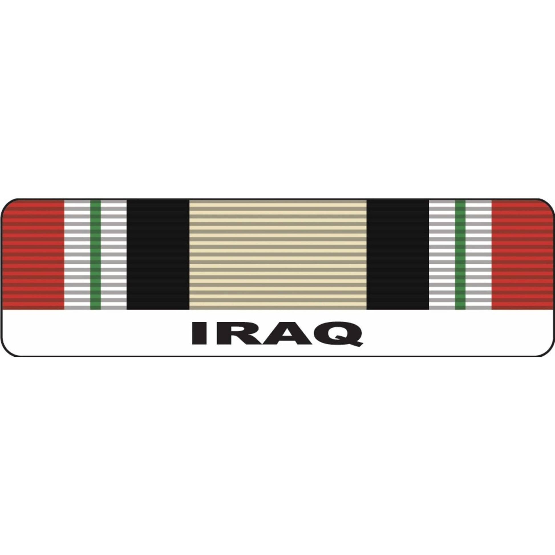Iraq tour ribbon vinyl motorcycle helmet sticker - military biker decal