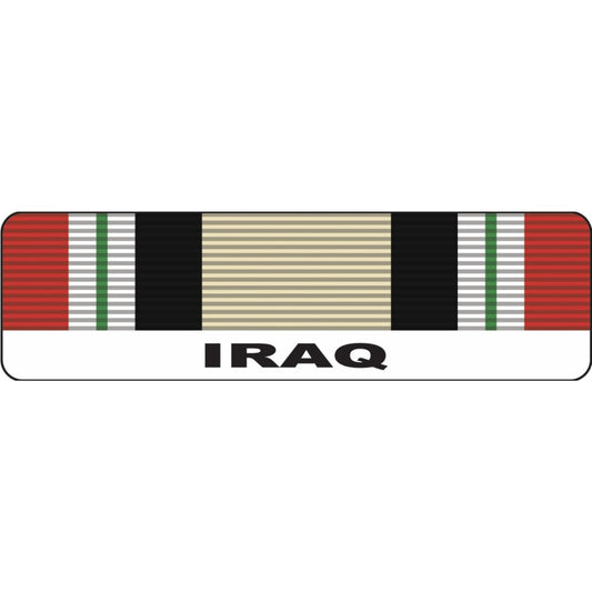 Iraq tour ribbon vinyl motorcycle helmet sticker - military biker decal