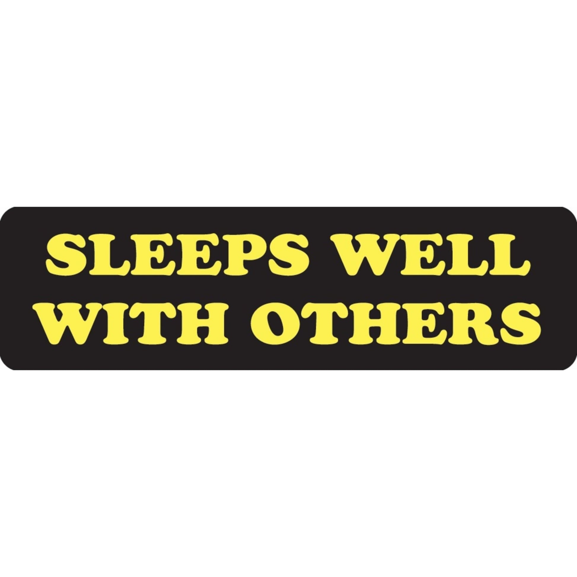 Sleeps well with others vinyl motorcycle helmet sticker - funny biker decal