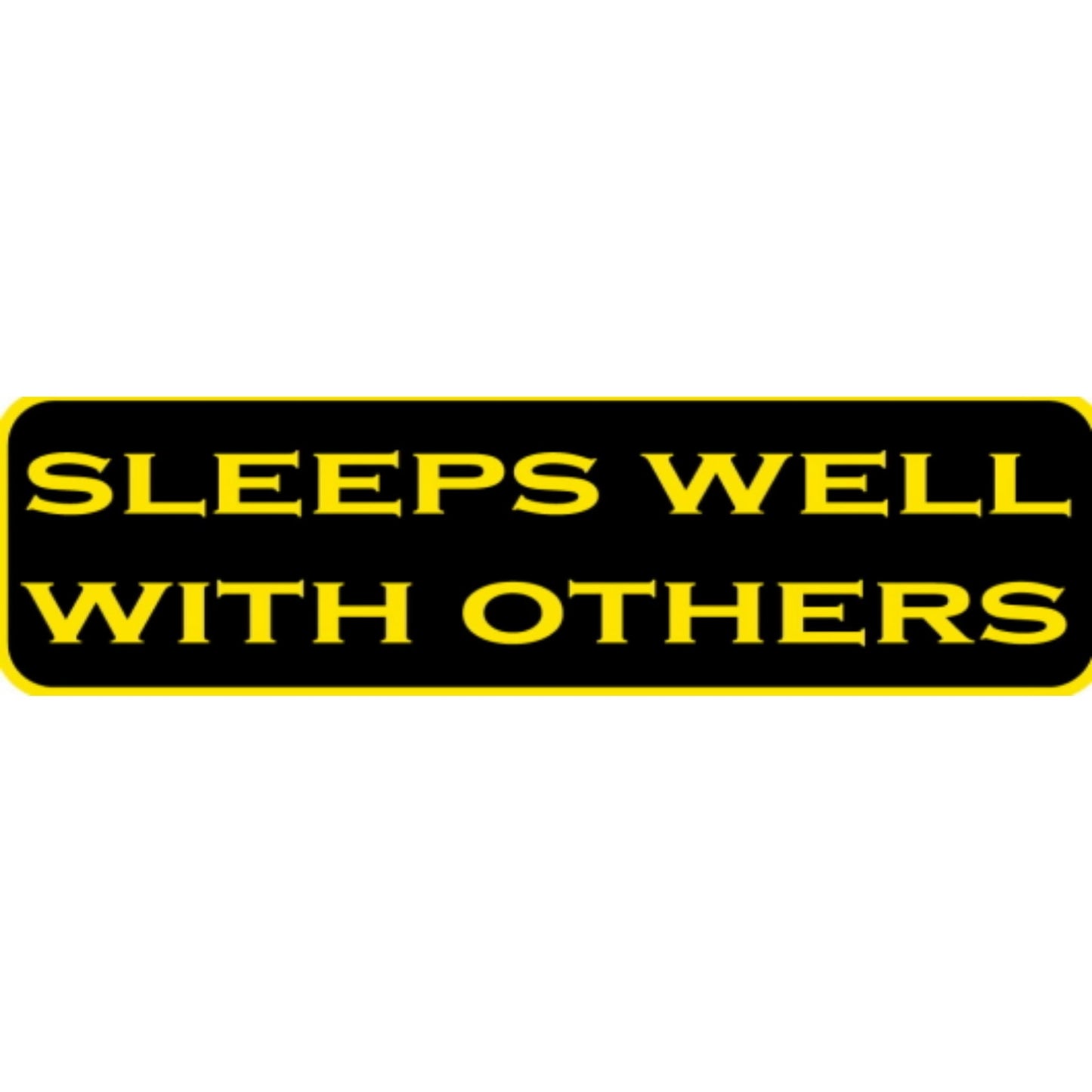 Sleeps well with others vinyl motorcycle helmet stickers - funny biker decal