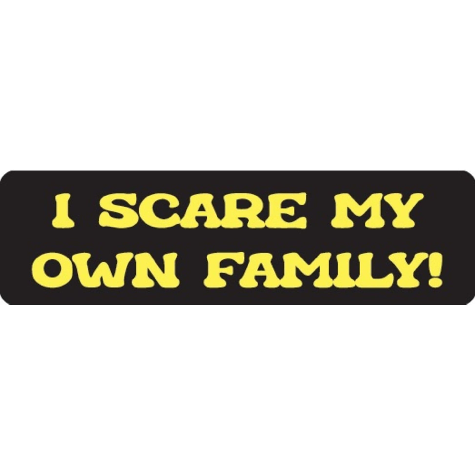 I scare my own family vinyl motorcycle helmet sticker - funny biker decal