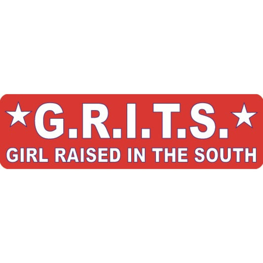 GRITS girl raised in the south vinyl motorcycle helmet sticker - southern biker decal