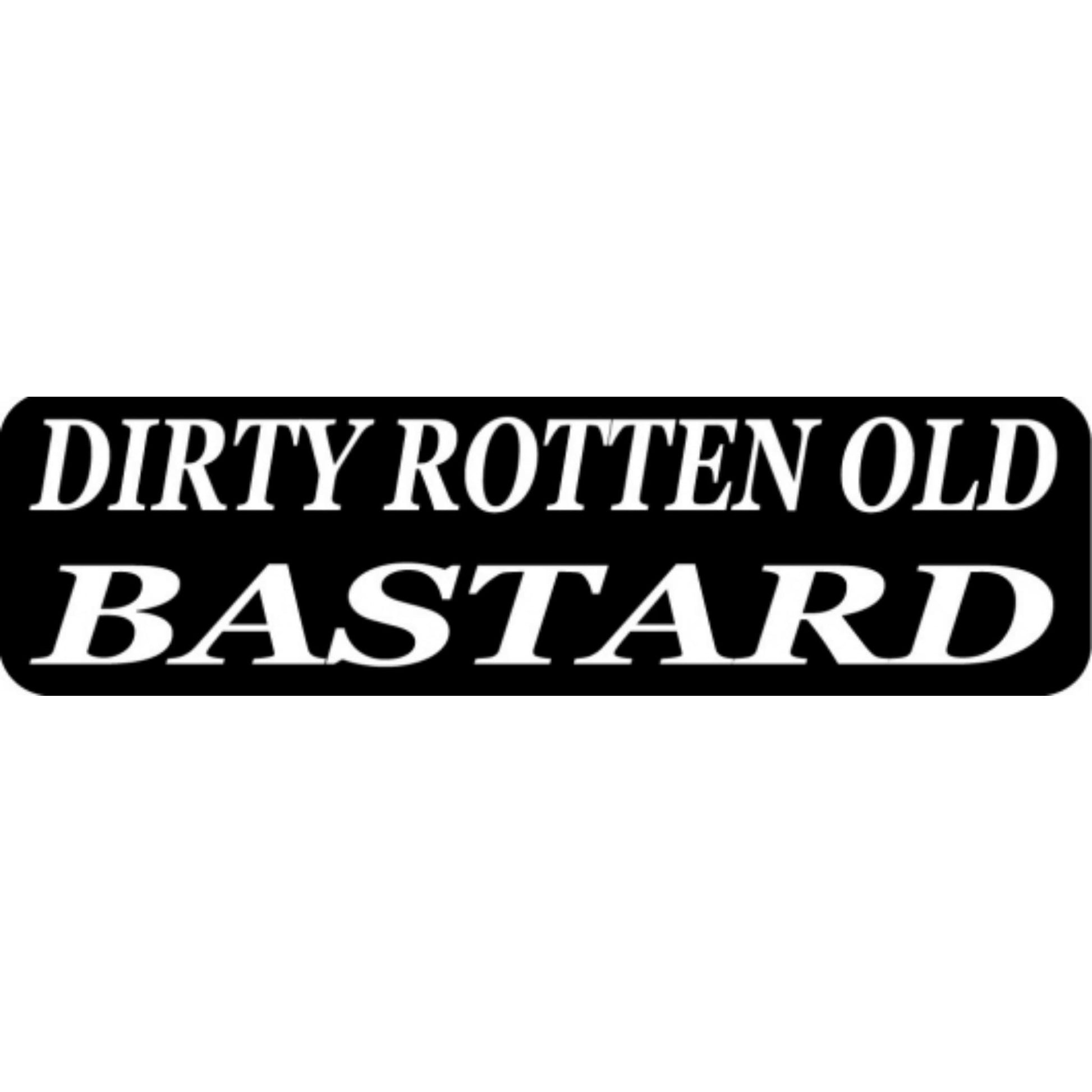 Dirty rotten old bastard vinyl motorcycle helmet stickers - bold biker decal