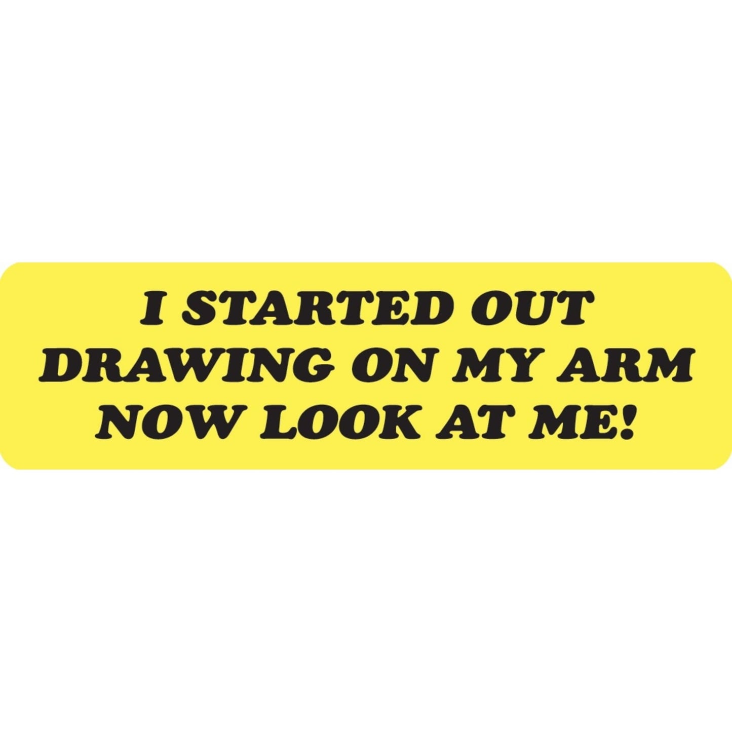 I started out drawing on my arm now look at me vinyl motorcycle helmet sticker - funny biker decal