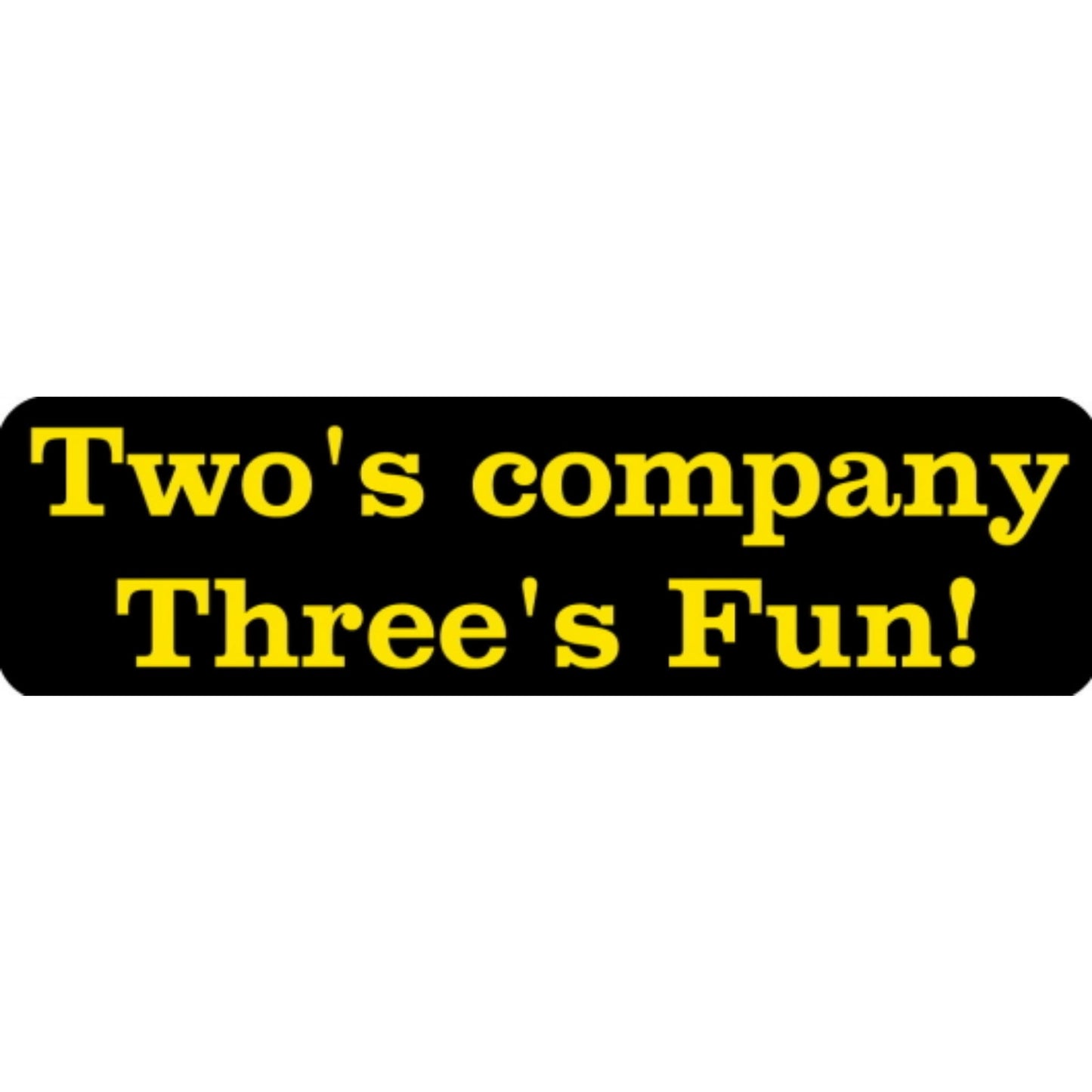 Two's company three's fun vinyl motorcycle helmet stickers - bold biker decal