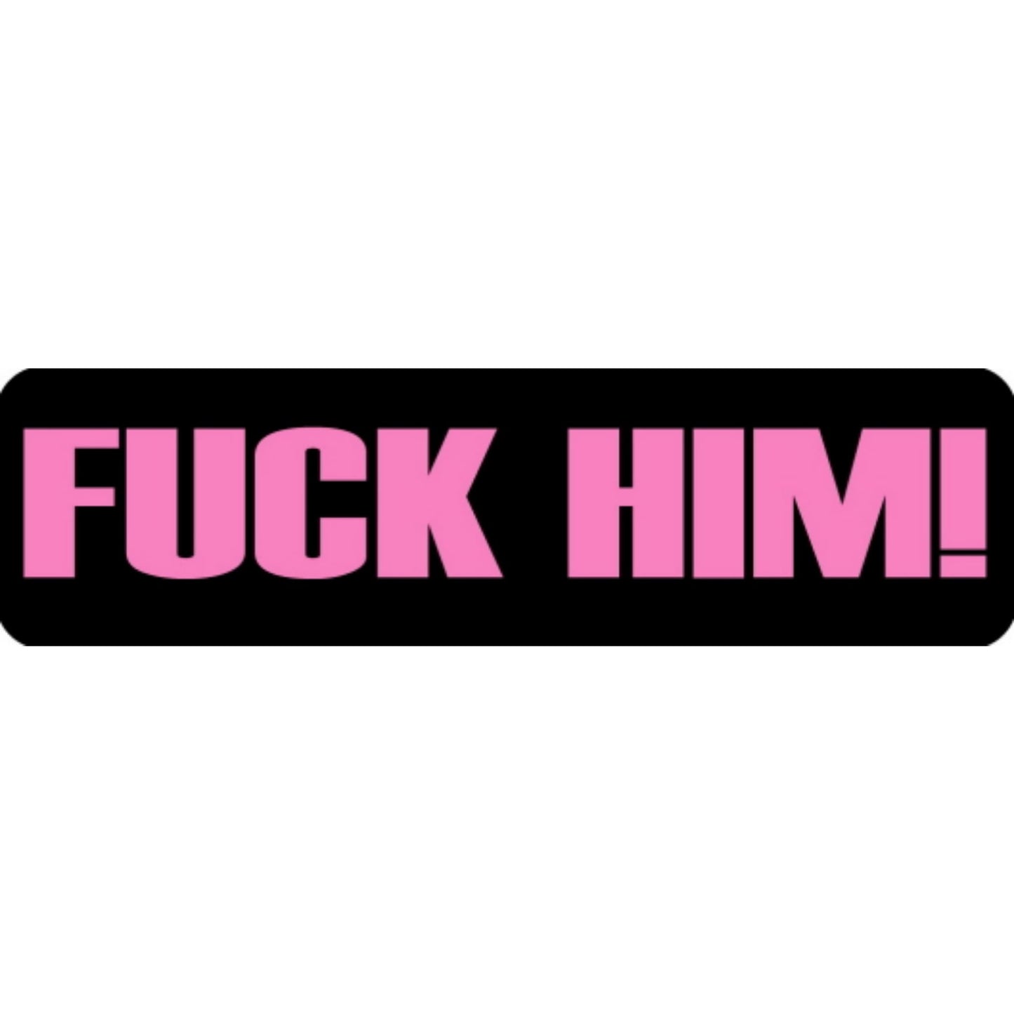 Fuck him vinyl motorcycle helmet stickers - bold biker decal