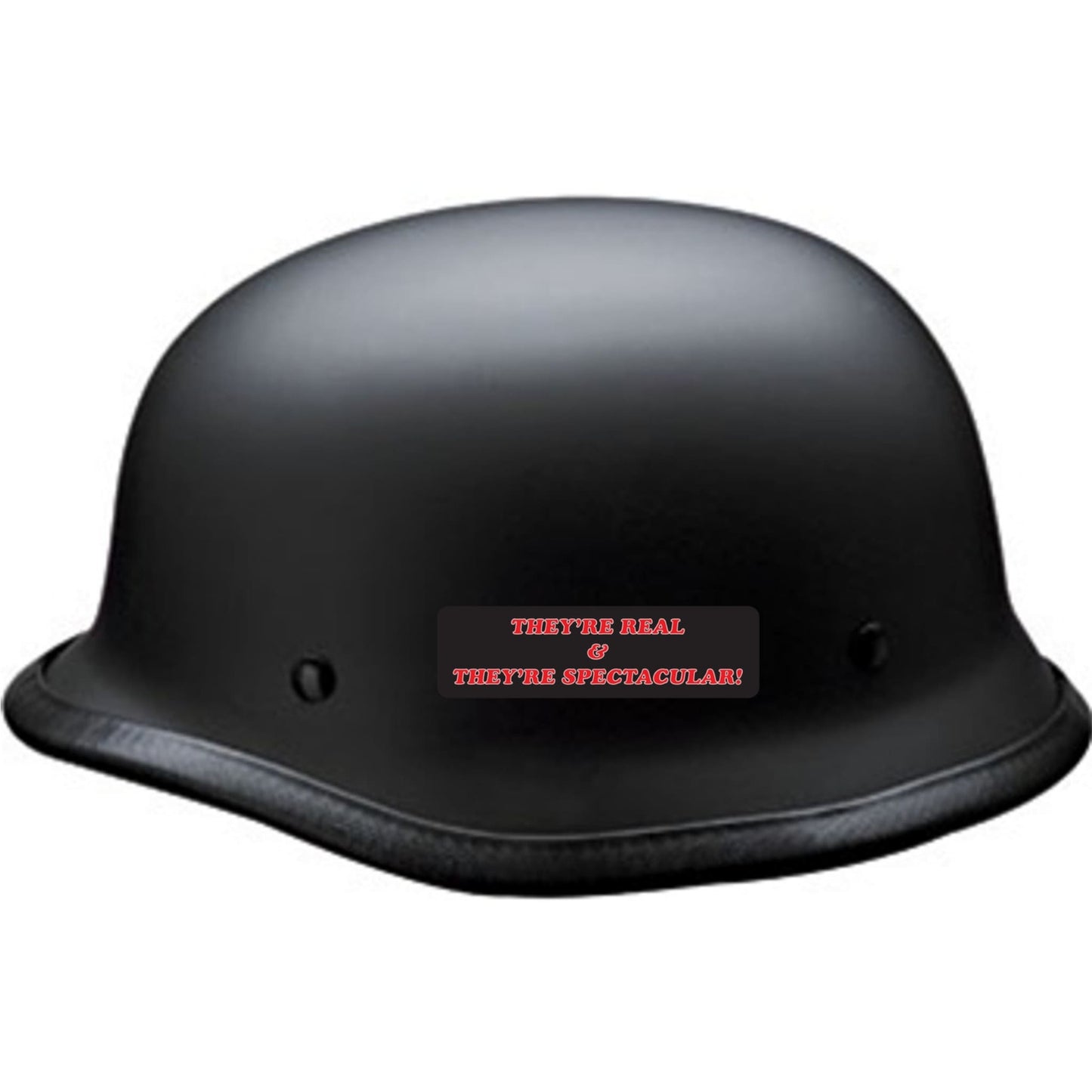 They're real and they're spectacular vinyl motorcycle helmet sticker on a helmet - funny biker decal