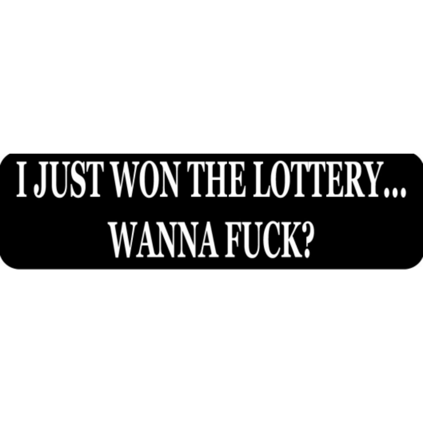 I just won the lottery wanna fuck vinyl motorcycle helmet stickers - bold biker decal