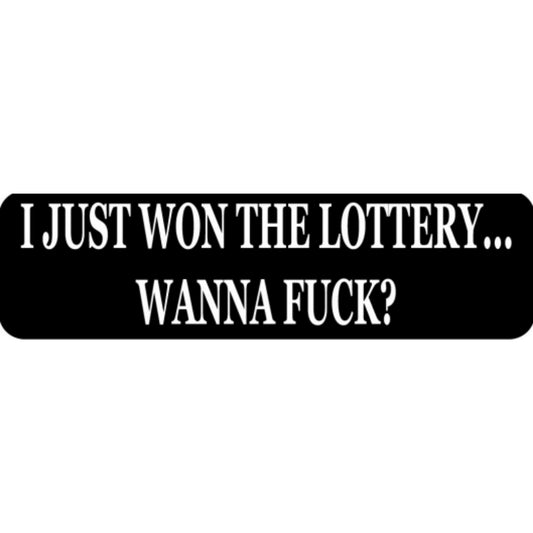 I just won the lottery wanna fuck vinyl motorcycle helmet stickers - bold biker decal