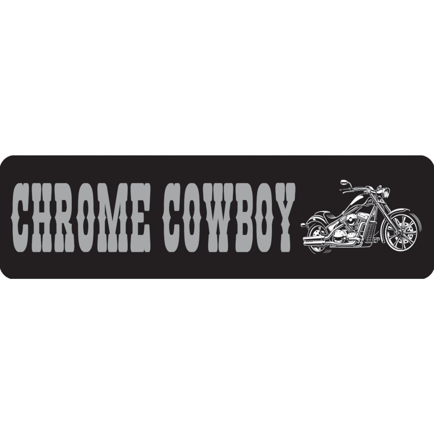 Chrome cowboy vinyl motorcycle helmet sticker - biker decal