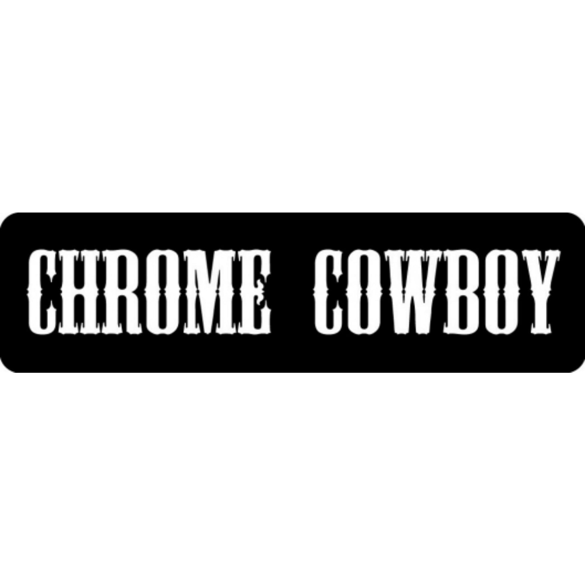 Chrome cowboy vinyl motorcycle helmet stickers - biker decal