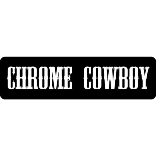 Chrome cowboy vinyl motorcycle helmet stickers - biker decal