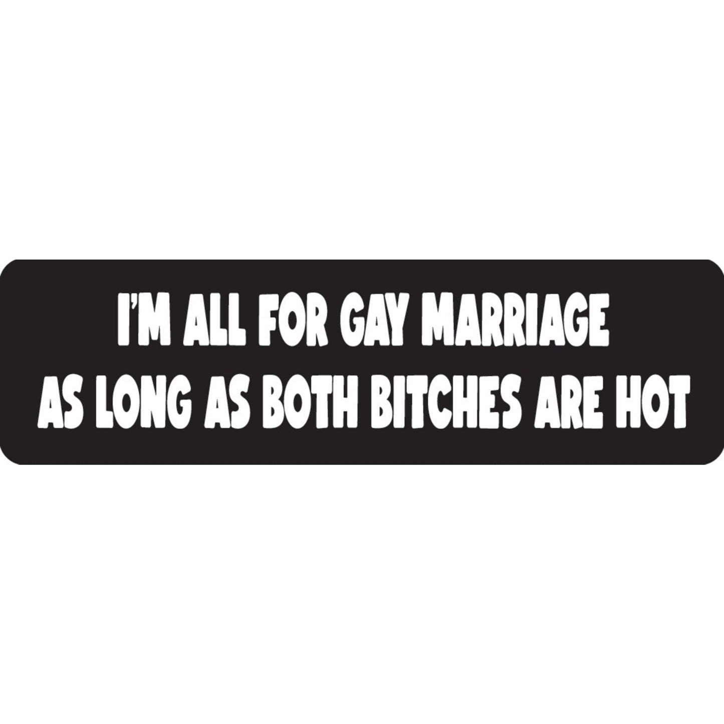 I'm all for gay marriage as long as both bitches are hot vinyl motorcycle helmet sticker - funny biker decal
