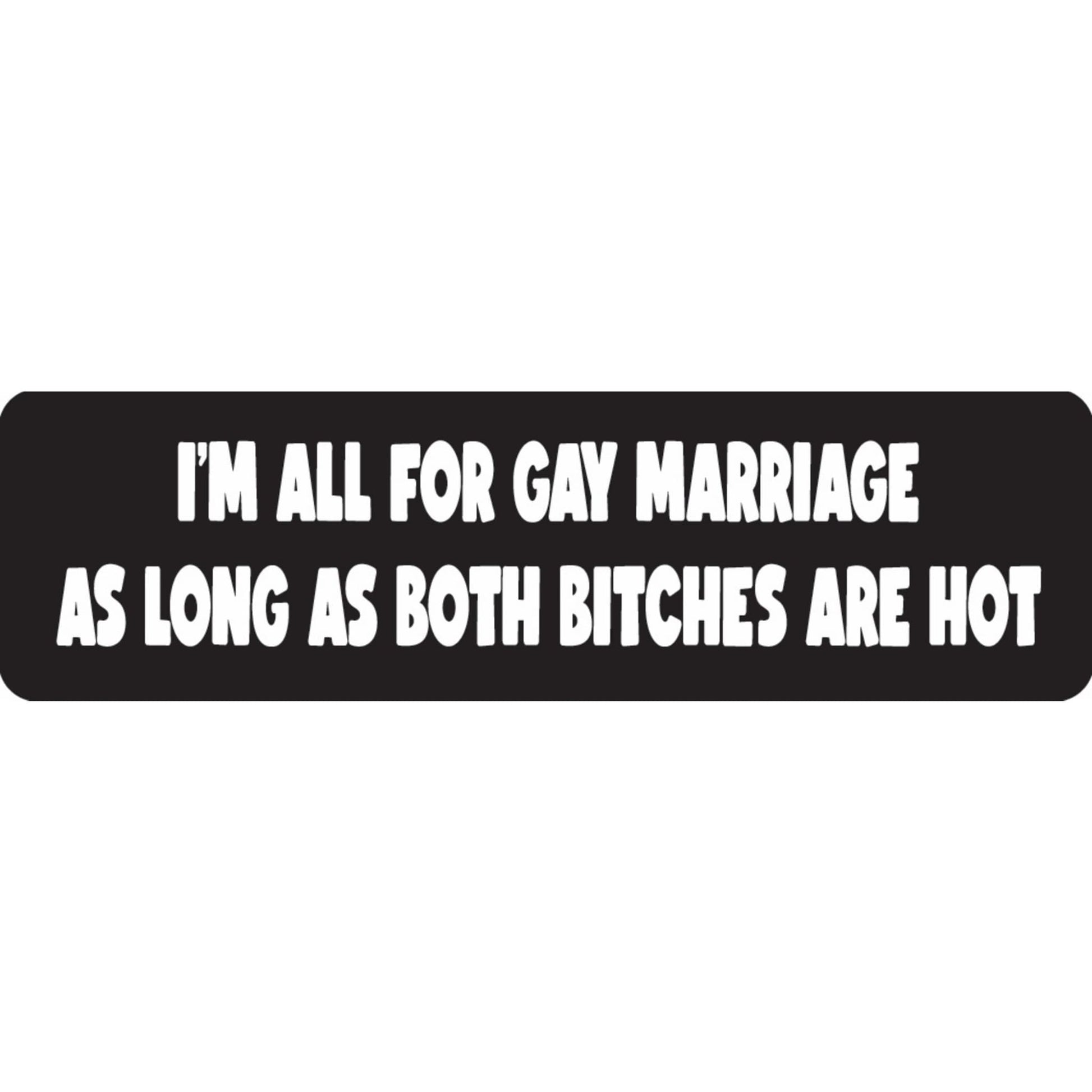 I'm all for gay marriage as long as both bitches are hot vinyl motorcycle helmet sticker - funny biker decal