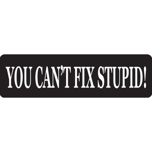 You can't fix stupid vinyl motorcycle helmet sticker - funny biker decal