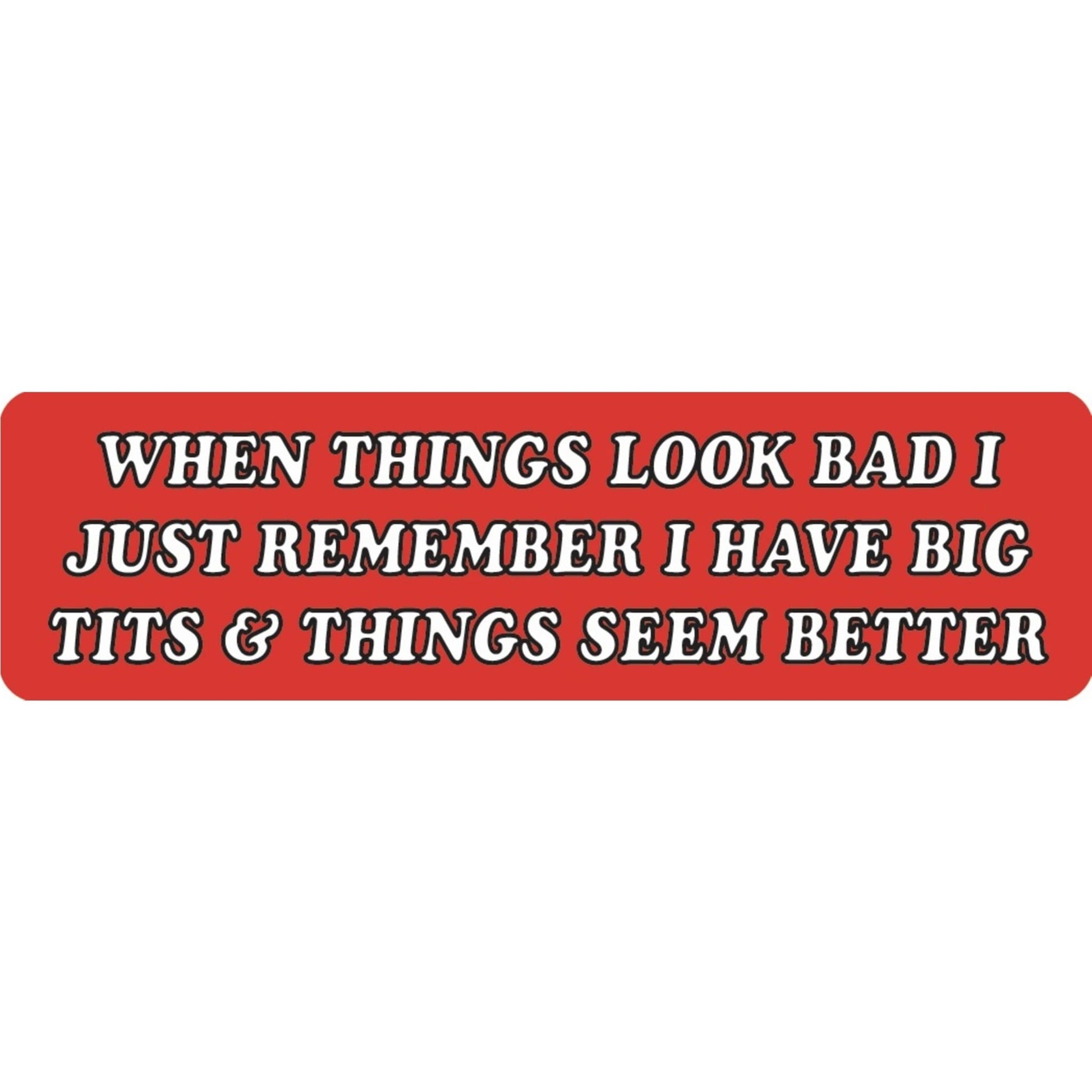 When things look bad I just remember I have big tits & things seem better vinyl motorcycle helmet sticker - funny biker decal
