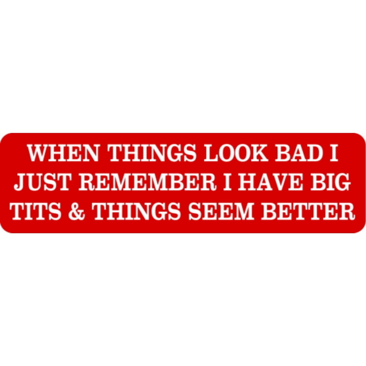When things look bad I just remember I have big tits & things seem better vinyl motorcycle helmet stickers - funny biker decal