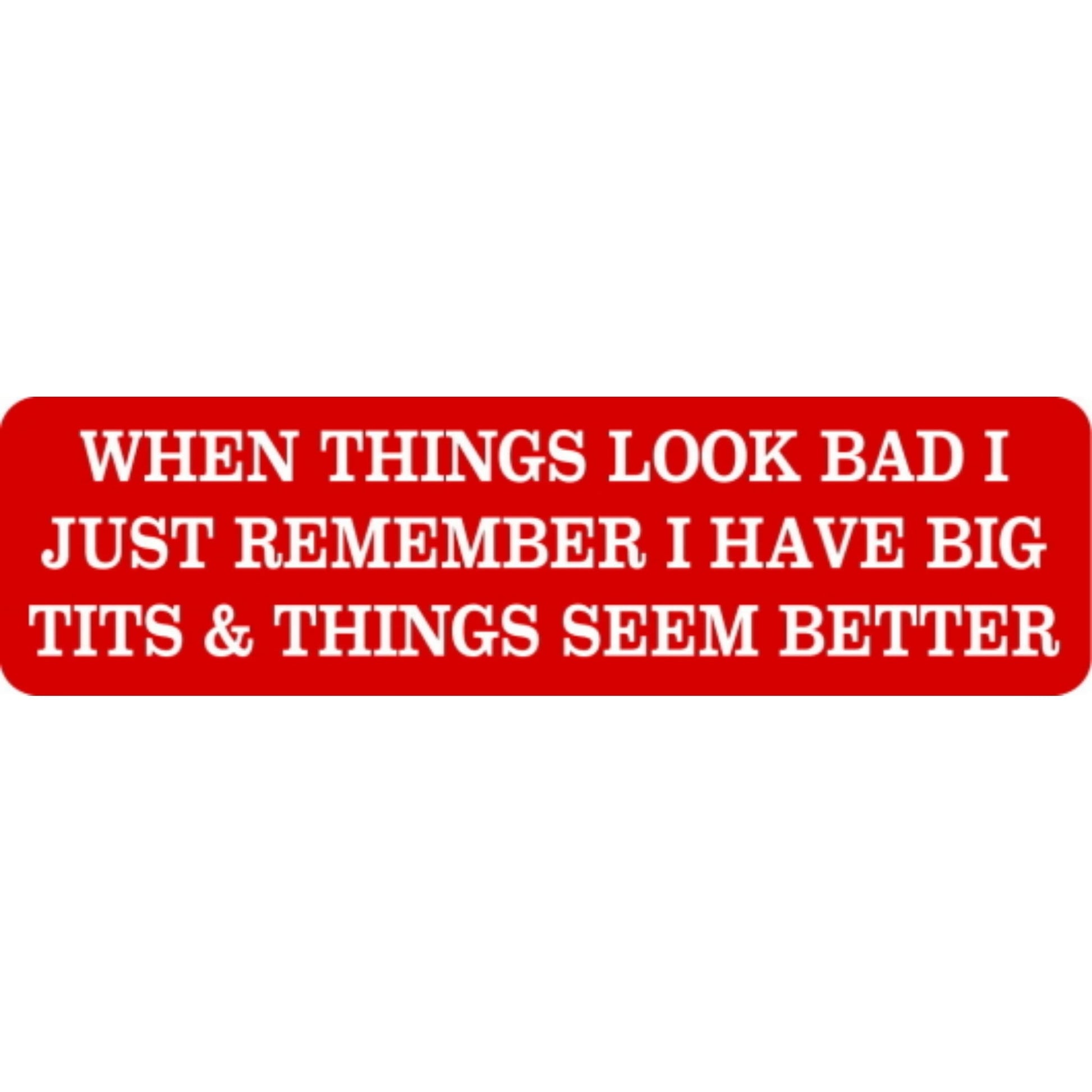 When things look bad I just remember I have big tits & things seem better vinyl motorcycle helmet stickers - funny biker decal