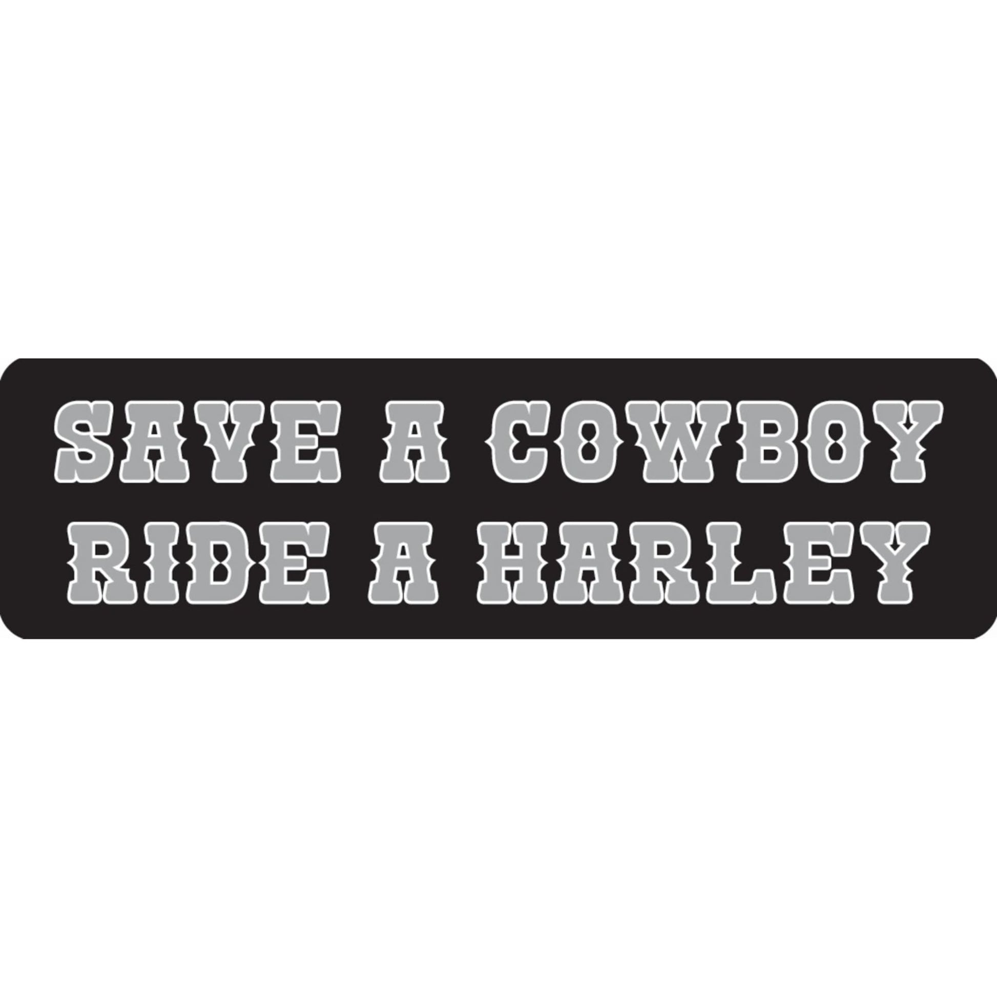 Save a cowboy ride a Harley vinyl motorcycle helmet sticker - biker decal