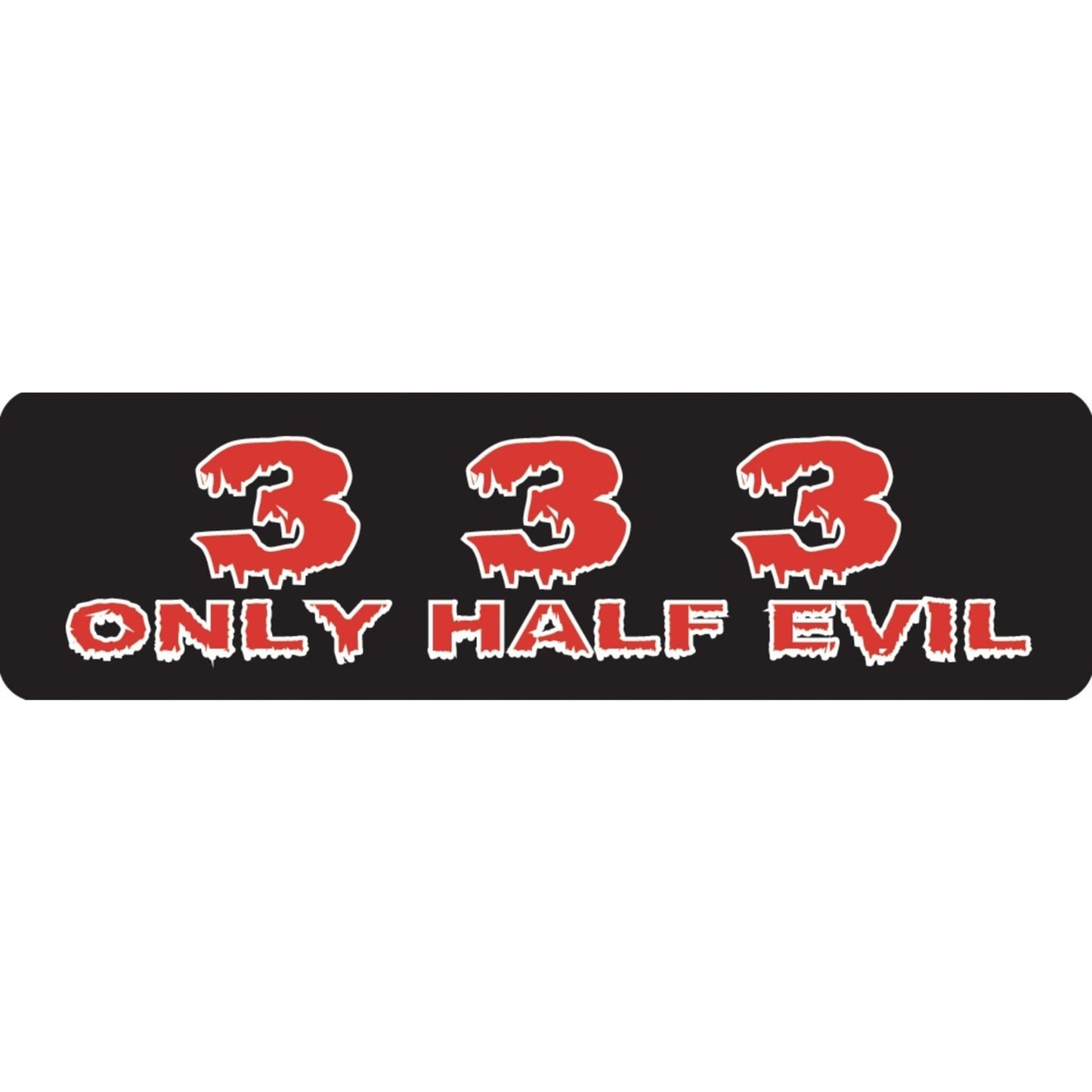 333 only half evil vinyl motorcycle helmet sticker - funny biker decal