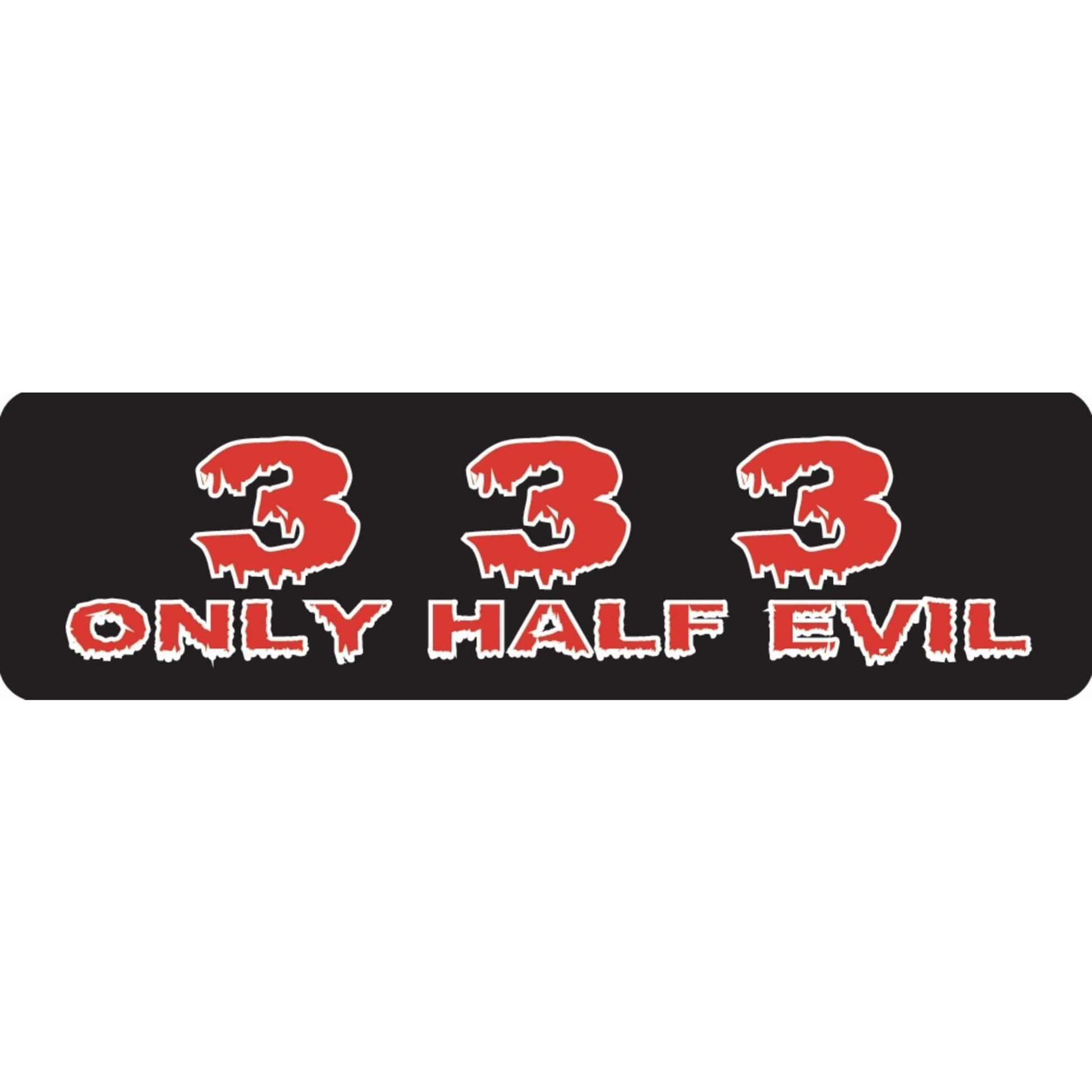 333 only half evil vinyl motorcycle helmet sticker - funny biker decal