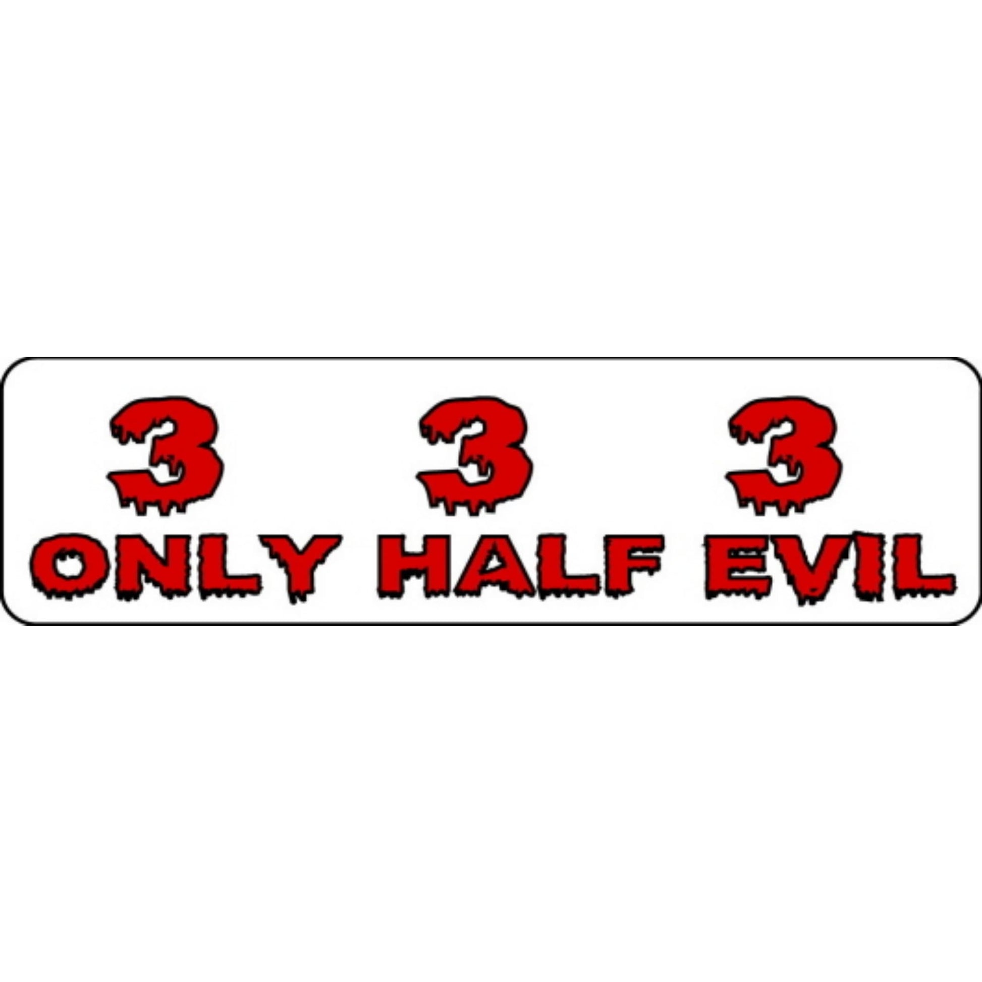 333 only half evil vinyl motorcycle helmet stickers - funny biker decal