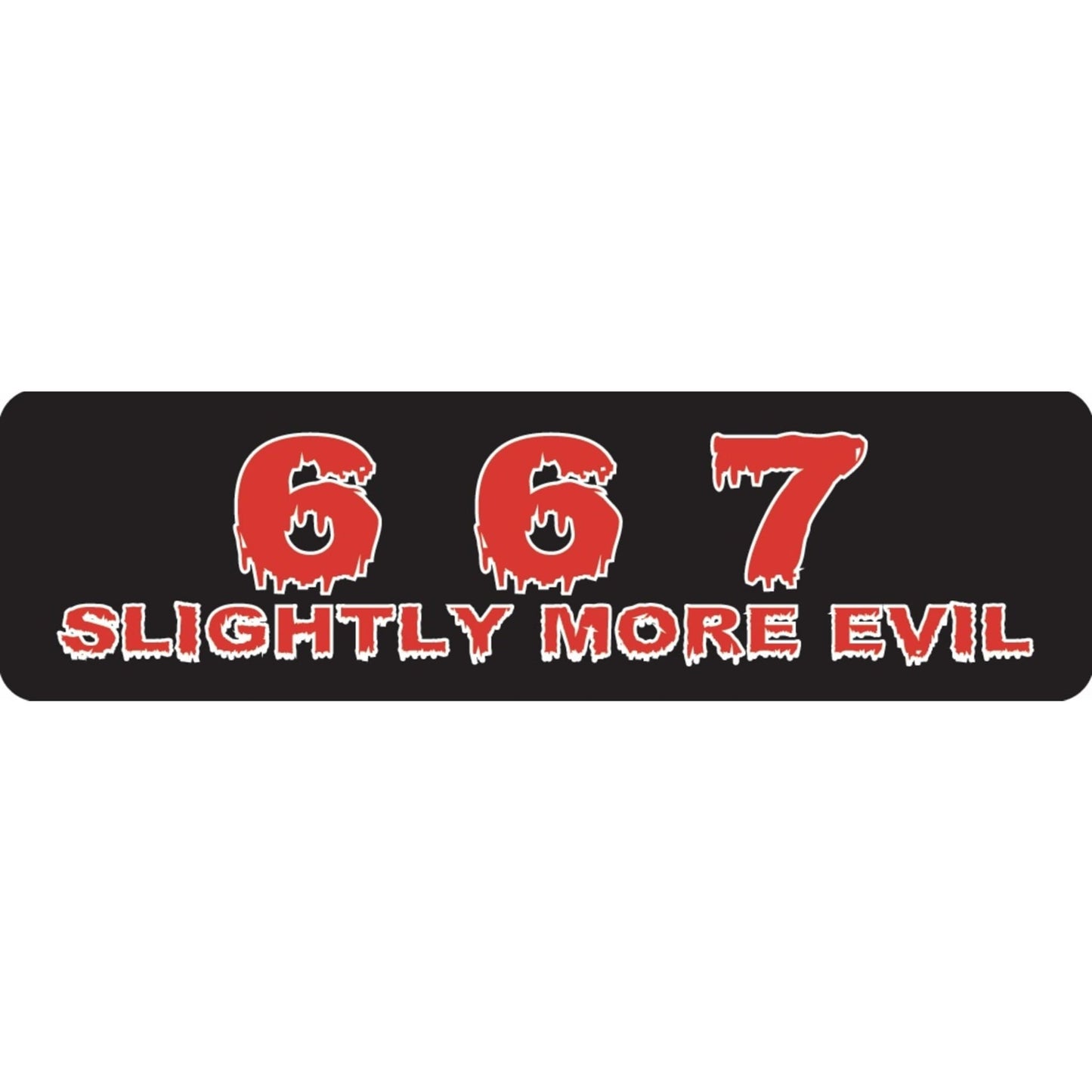 667 slightly more evil vinyl motorcycle helmet sticker - funny biker decal