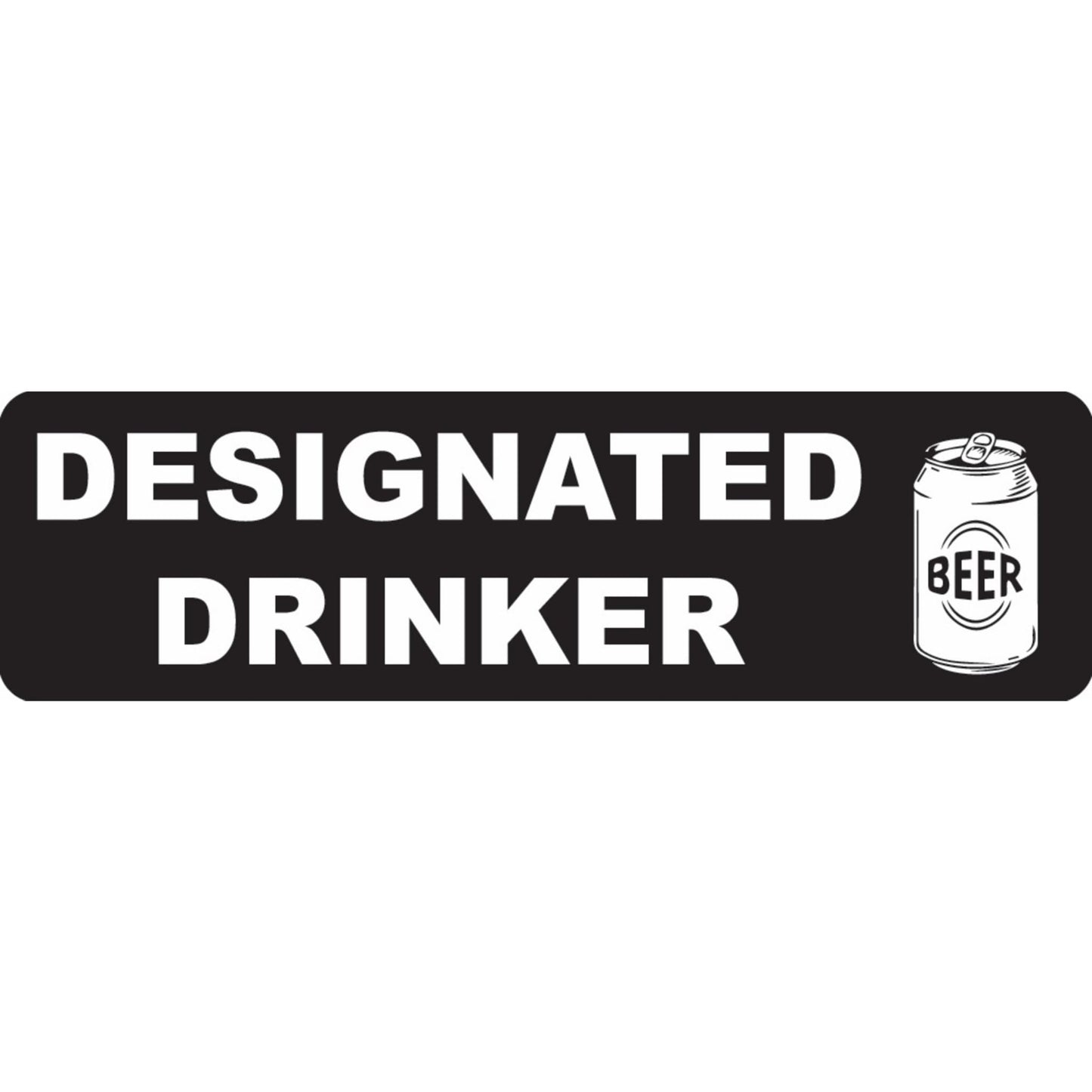 Designated drinker vinyl motorcycle helmet sticker - funny biker decal