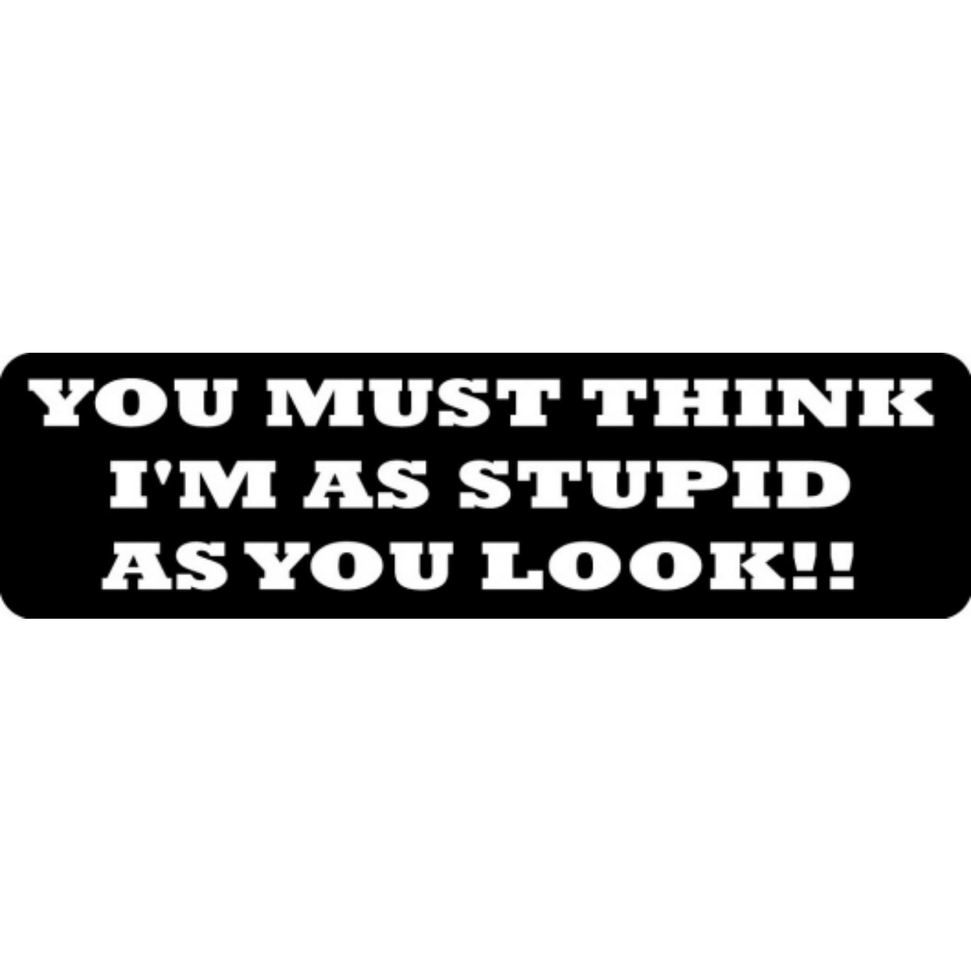 You must think I'm as stupid as you look vinyl motorcycle helmet stickers - funny biker decal