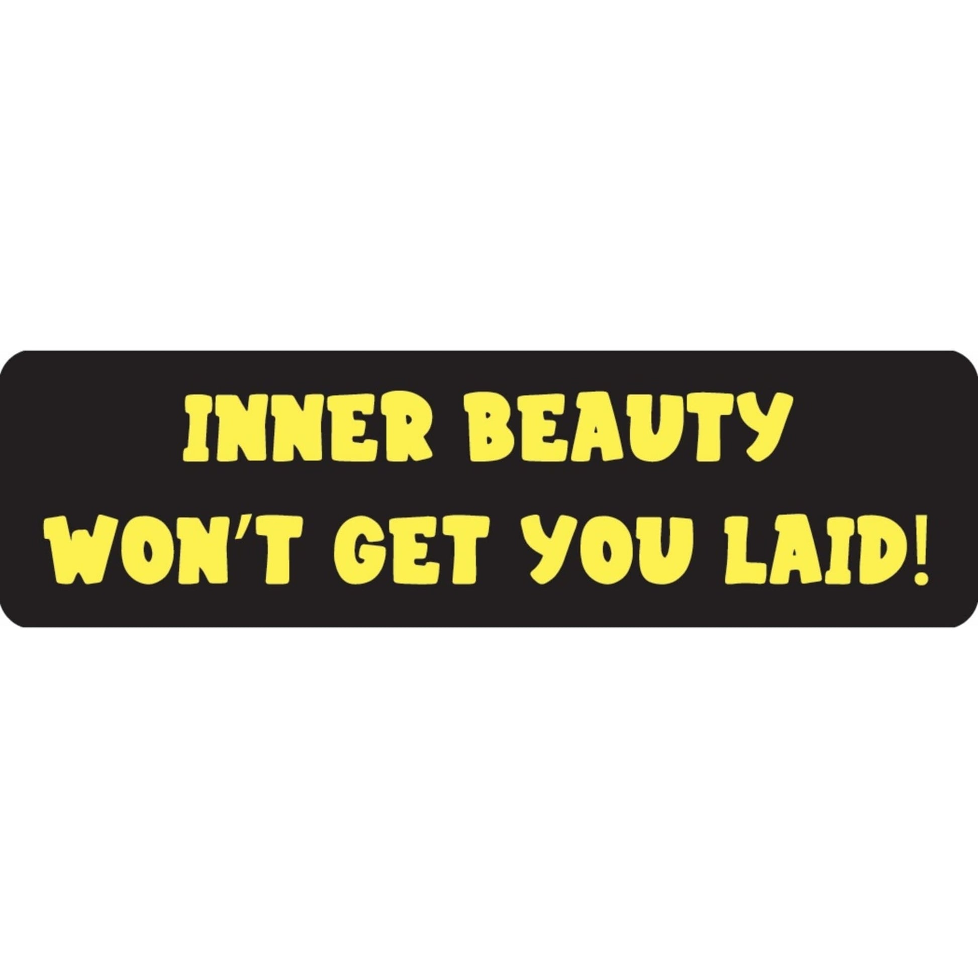 Inner beauty won't get you laid vinyl motorcycle helmet sticker - funny biker decal