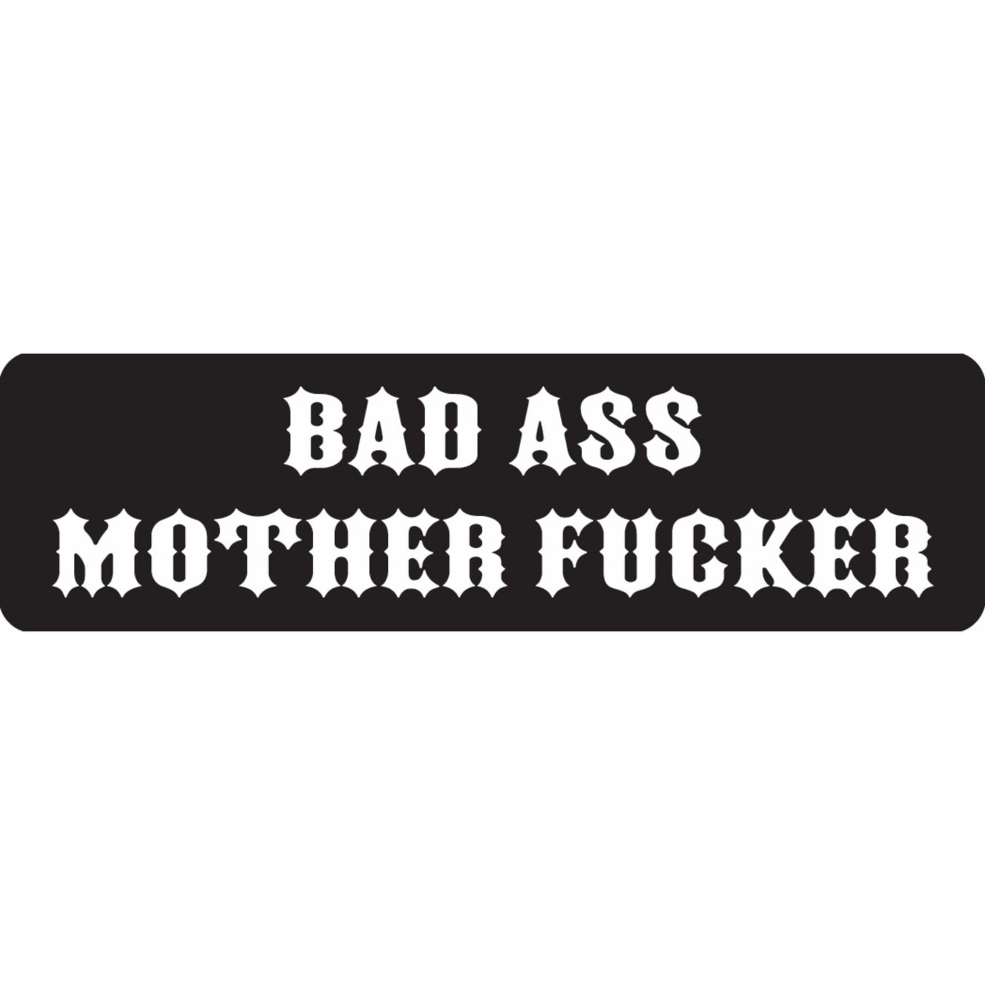Bad ass mother fucker vinyl motorcycle helmet sticker - bold biker decal