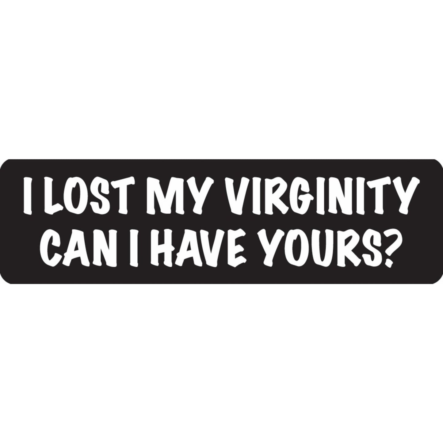 I lost my virginity can I have yours vinyl motorcycle helmet sticker - funny biker decal