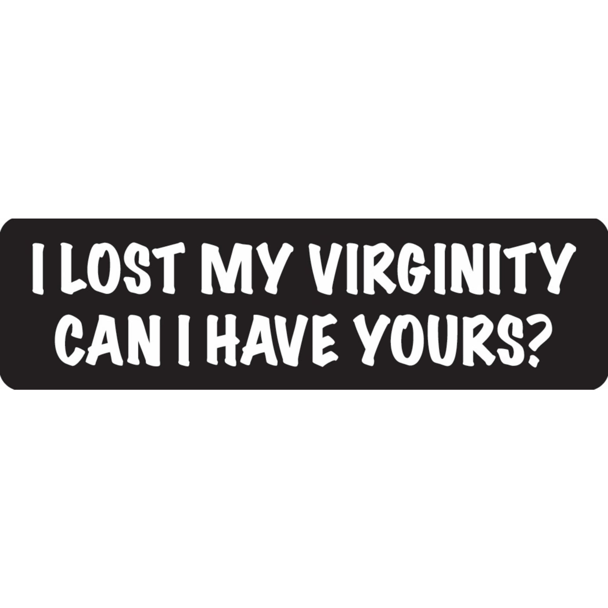 I lost my virginity can I have yours vinyl motorcycle helmet sticker - funny biker decal