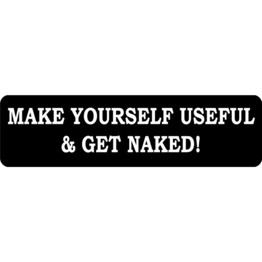 Make yourself useful and get naked vinyl motorcycle helmet stickers - funny biker decal