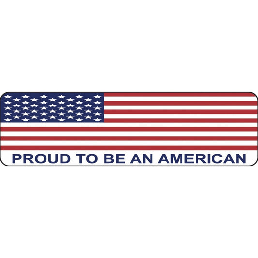 American flag proud to be an American vinyl motorcycle helmet sticker - patriotic biker decal