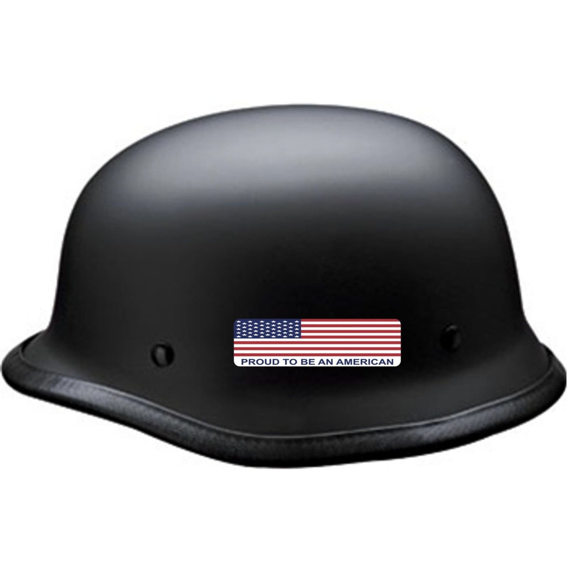 American flag proud to be an American vinyl motorcycle helmet sticker on a helmet - patriotic biker decal