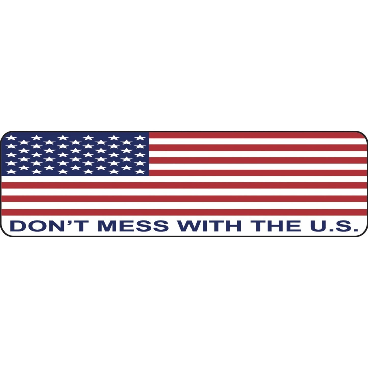 American flag don't mess with the U.S. vinyl motorcycle helmet sticker - patriotic biker decal