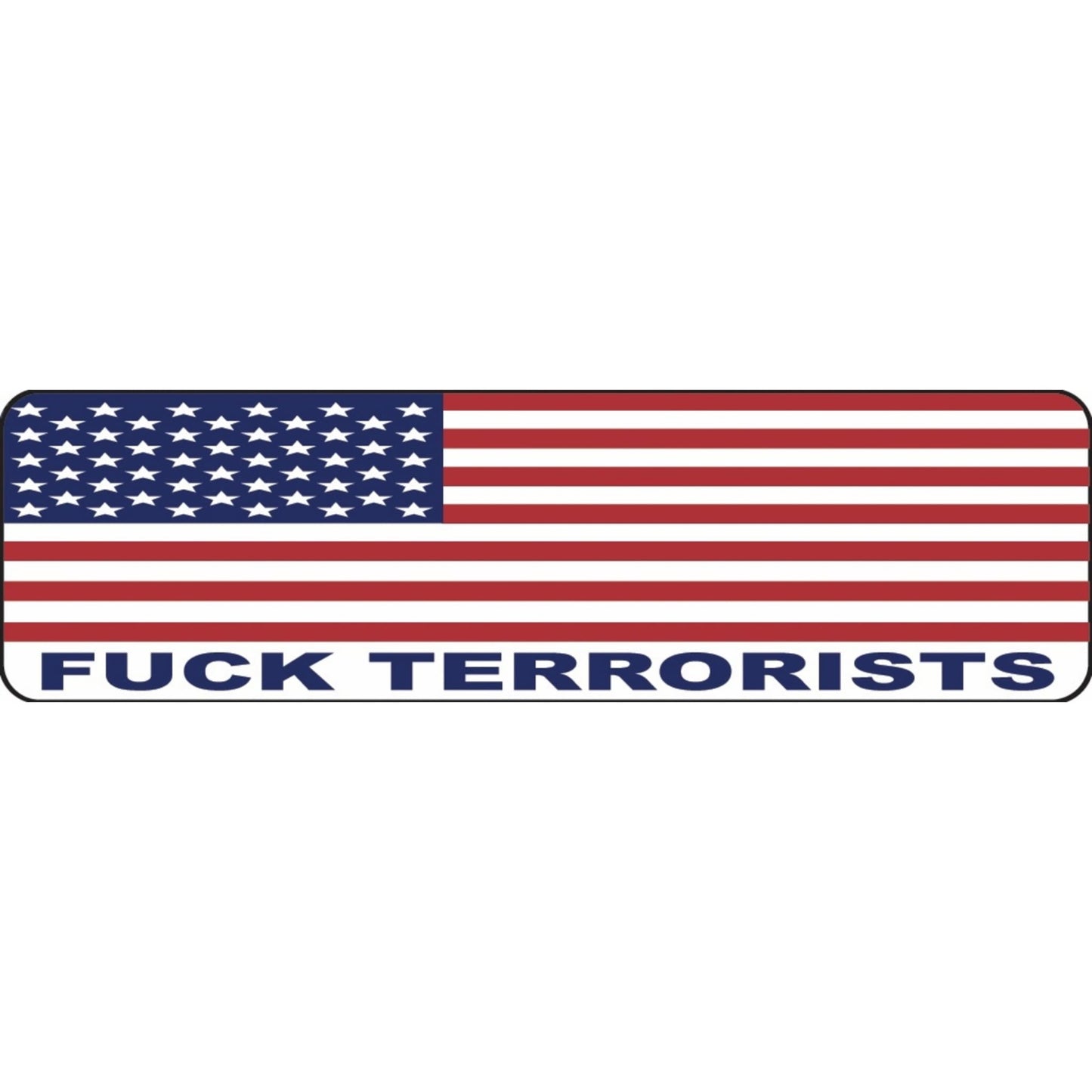American flag fuck terrorists vinyl motorcycle helmet sticker - patriotic biker decal