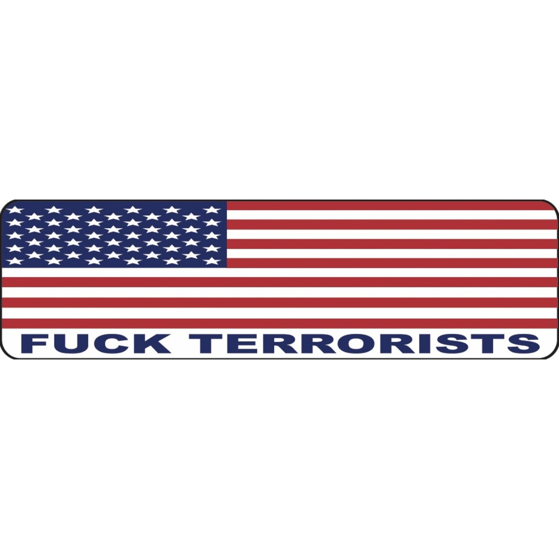 American flag fuck terrorists vinyl motorcycle helmet sticker - patriotic biker decal