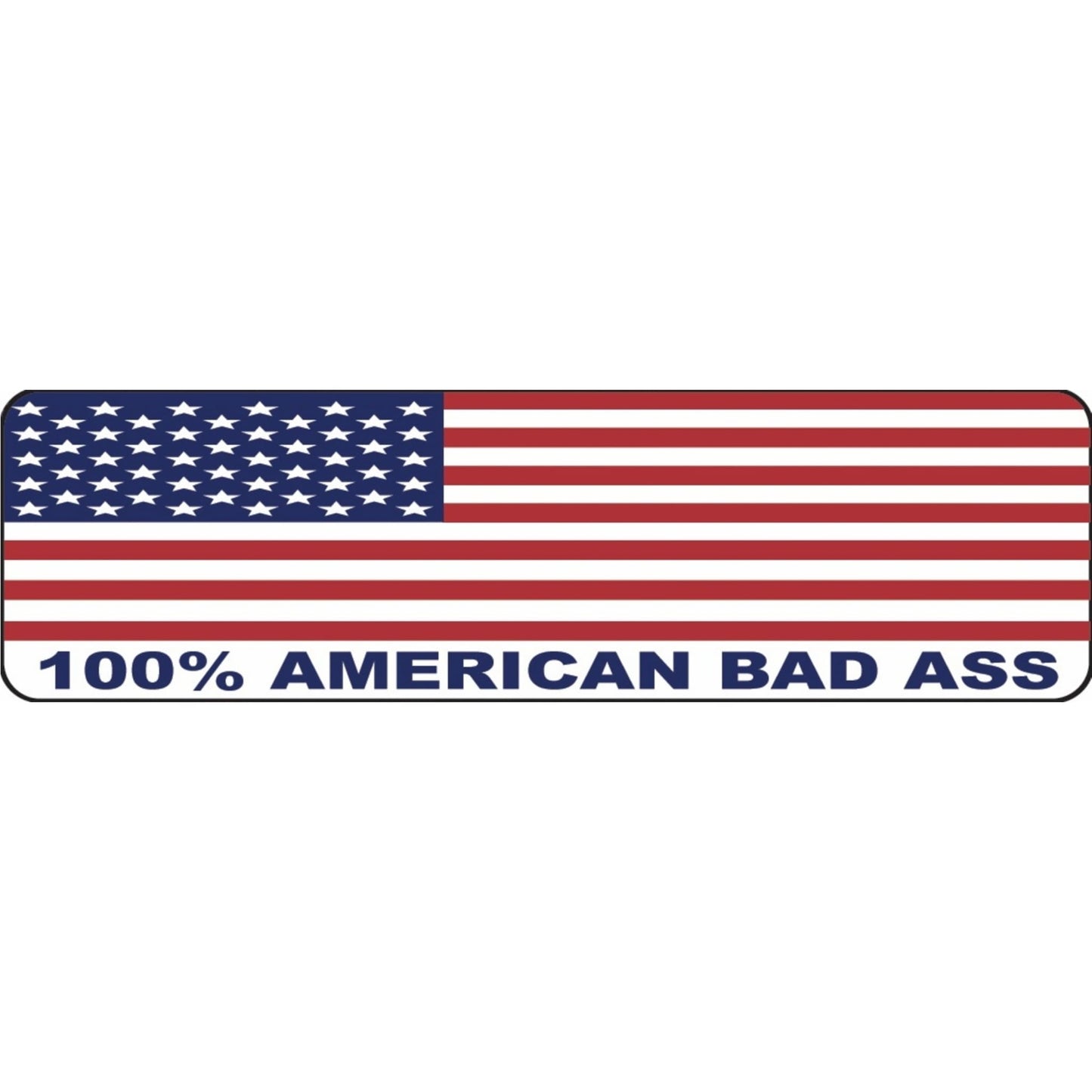 American flag 100 percent American bad ass vinyl motorcycle helmet sticker - patriotic biker decal