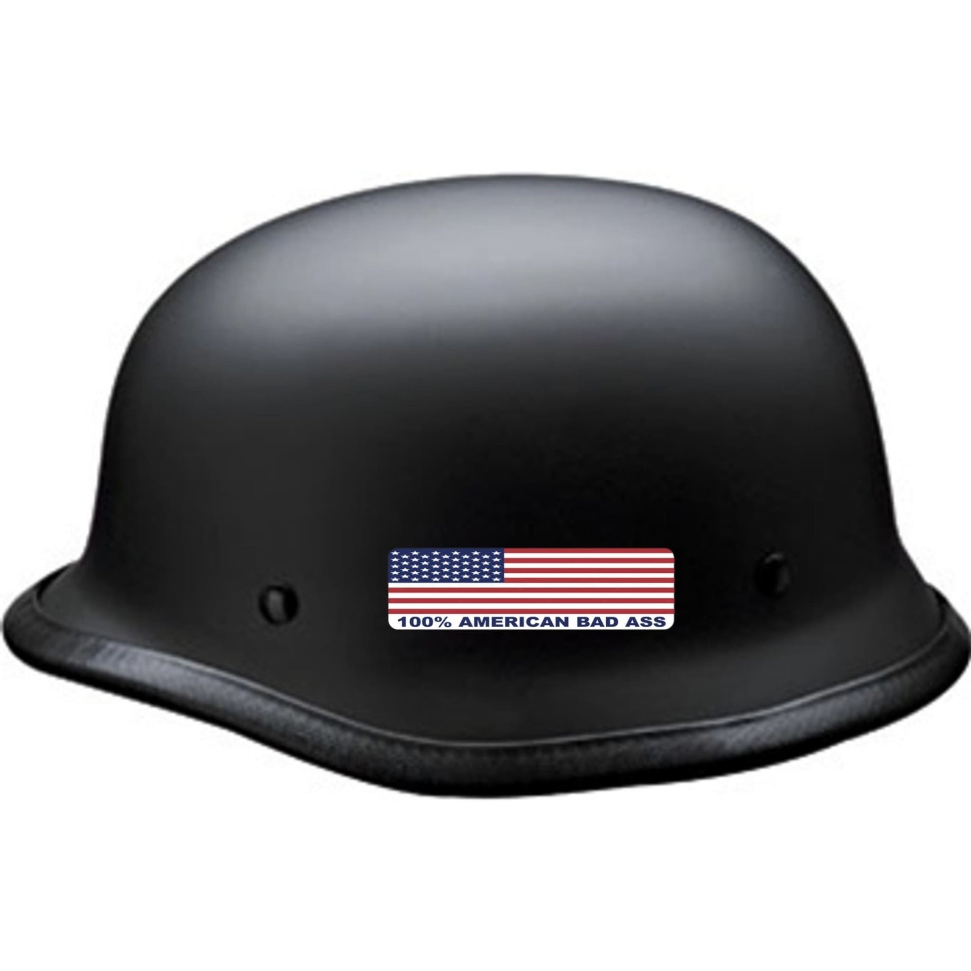 American flag 100 percent American bad ass vinyl motorcycle helmet sticker on a helmet - patriotic biker decal