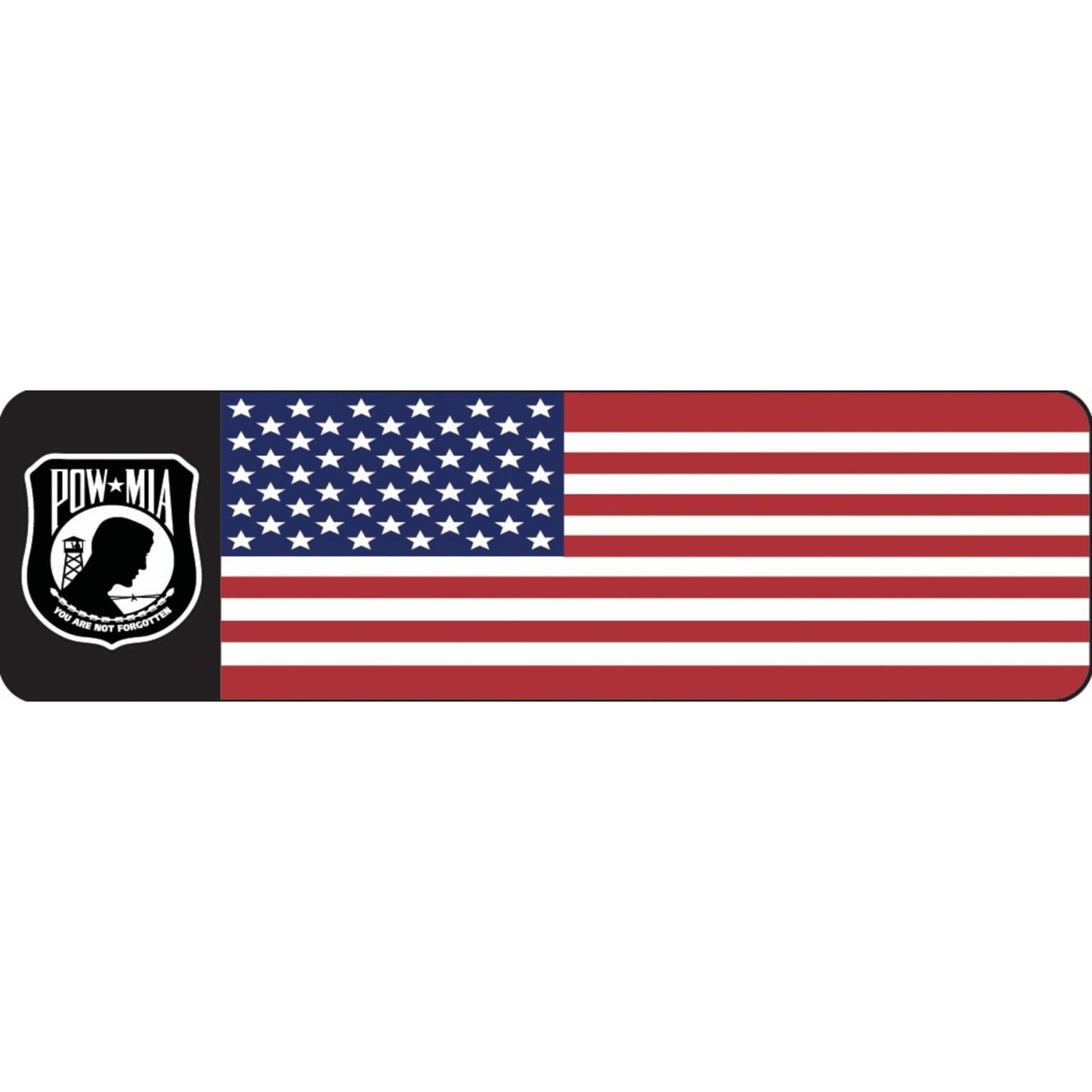 American flag POW MIA vinyl motorcycle helmet sticker - patriotic military biker decal